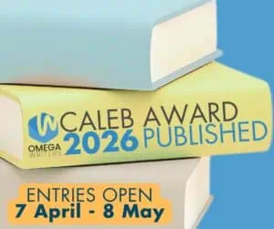 Book image with text - CALEB Award 2026 Published - entries open 7 April to 8 May